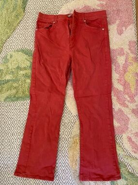 LOFT Coral Red mid-Rise Jeans